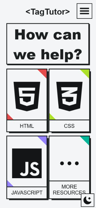 TagTutor mobile view